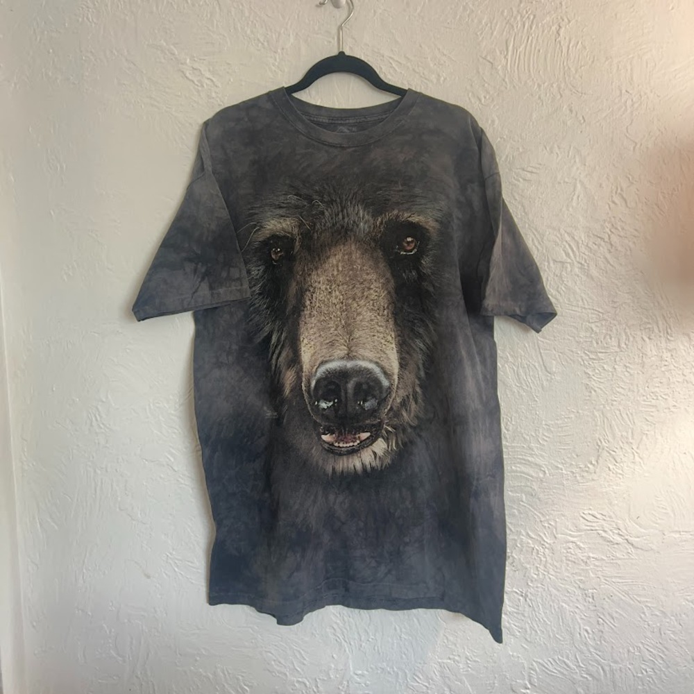 The Mountain Black Bear Face Graphic T-Shirt Unisex Sz Men's XL Wildlife Nature